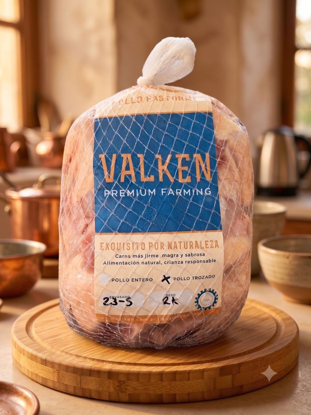 Pollo pastoril entero Valken envasado al vacío